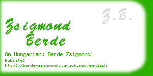 zsigmond berde business card